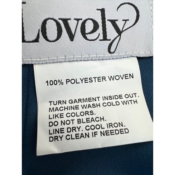 New Lovely Size 4 High Neck Backless Maxi Dress w/Slim Belt Atlantic Blue *Stain - Picture 14 of 16